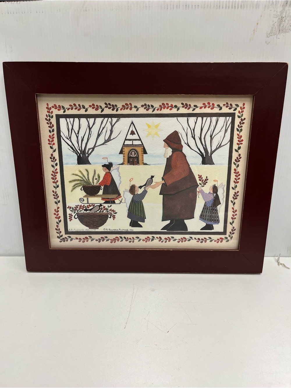 The Spirit Of Christmas Art Print 4017 Signed Barbara Bourgeau Richards 1992